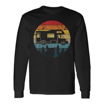 Camping Motorhome Van Vintage In Caravan Langarmshirts - Seseable