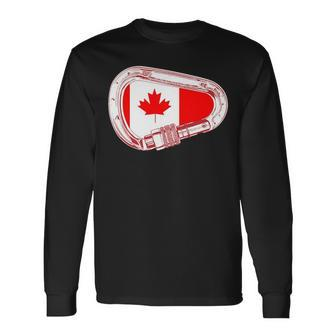 Canada Flag Climbing Carabiner Long Sleeve T-Shirt | Mazezy