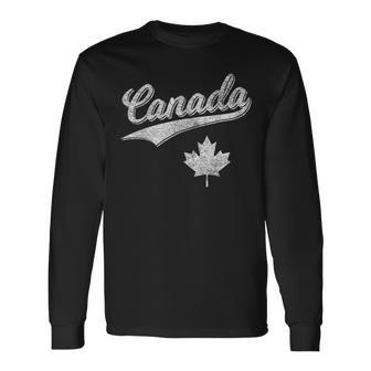 Canada Varsity Sports Script Cursive Retro Vintage Jersey Long Sleeve T-Shirt - Monsterry UK