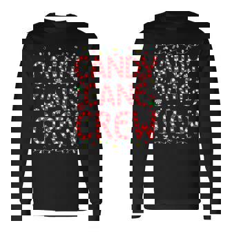 Candy Cane Crew Christmas Candy Cane Lover Xmas Pajama Long Sleeve T-Shirt | Mazezy