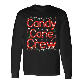 Candy Cane Crew Christmas Candy Cane Lover Xmas Pajama Long Sleeve T-Shirt - Seseable