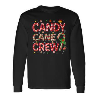 Candy Cane Crew Christmas Candy Lover Xmas Pajamas Long Sleeve T-Shirt - Monsterry CA