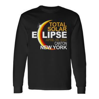 Canton New York Total Solar Eclipse April 8 2024 Long Sleeve T-Shirt - Monsterry