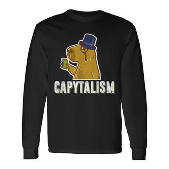 Capybara Capytalism Capitalism Capybara Long Sleeve T-Shirt - Seseable