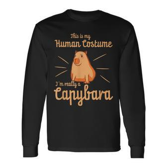 Capybara Haustierkostüm Für Capybara-Liebhaber Langarmshirts - Seseable