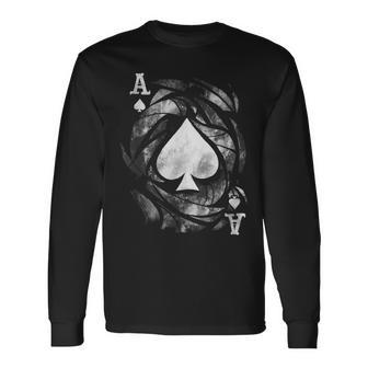 Card Ace Spades Play Playing Long Sleeve T-Shirt - Monsterry DE