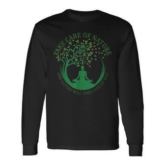 Take Care Of Nature David Attenborough Save Earth Yoga Long Sleeve T-Shirt - Monsterry AU