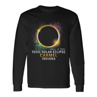 Carmel Indiana Total Solar Eclipse April 8 2024 Long Sleeve T-Shirt - Monsterry CA