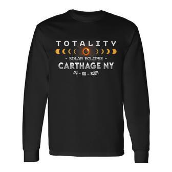 Carthage Ny Total Solar Eclipse 2024 Long Sleeve T-Shirt | Mazezy