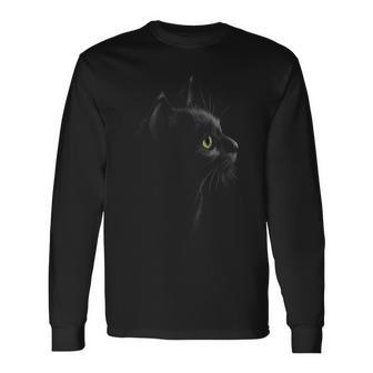 Cat Portrait Cat Head Langarmshirts - Seseable