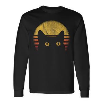 Cat Retro Vintage Langarmshirts - Seseable