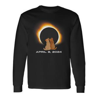 Cat Solar Eclipse 2024 Glasses Totality Long Sleeve T-Shirt | Mazezy