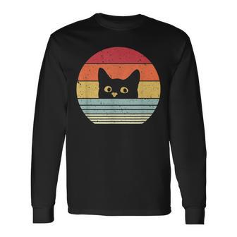 Cat Vintage Retro Vintage Langarmshirts - Seseable