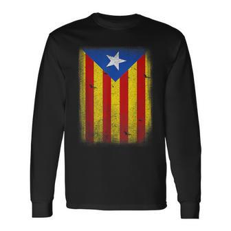 Catalunya Bandera Catalana Cataluña Estelada Blava Camiseta de manga larga - Regaloses