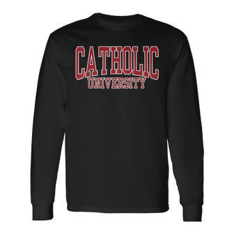 Catholic University Of America Archlow01 Long Sleeve T-Shirt - Seseable