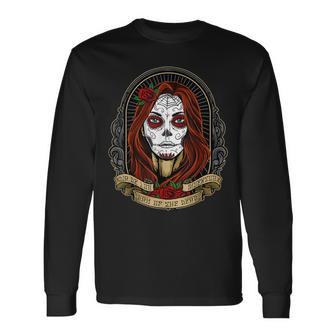 Catrina Day Of The Dead Camiseta Day Of The Dead Long Sleeve T-Shirt - Monsterry DE