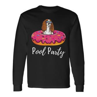 Cavalier King Charles Spaniel Ruby Pool Party Long Sleeve T-Shirt | Mazezy