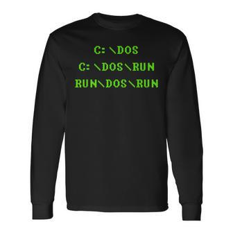 CDos CDosrun Rundosrun T Computer Dos Long Sleeve T-Shirt - Monsterry AU