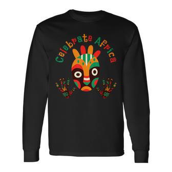 Celebrate Africa African Tribe Mask Kente Junenth Pride Long Sleeve T-Shirt - Monsterry AU