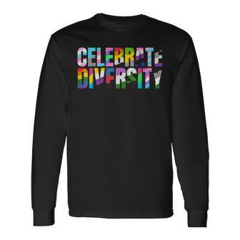'Celebrate Diversity' Lesbian Gay Colors Lgbtq Pride Flags Long Sleeve T-Shirt - Thegiftio UK