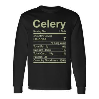 Celery Nutrition Facts Juice Vegetable Thanksgiving Matching Long Sleeve T-Shirt - Monsterry