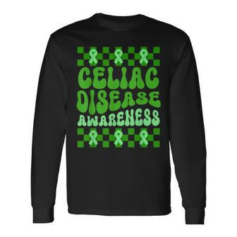 Celiac Disease Awareness Green Ribbon Gluten Long Sleeve T-Shirt | Mazezy