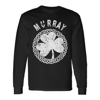 Celtic Theme Murray Irish Family Name Long Sleeve T-Shirt - Seseable