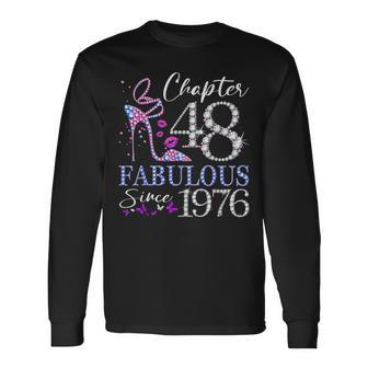 Chapter 48 Fabulous Since 1976 48Th Birthday Queen Diamond Long Sleeve T-Shirt - Thegiftio UK