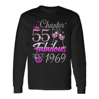 Chapter 55 Fabulous Since 1969 55Th Birthday Queen Diamond Long Sleeve T-Shirt - Seseable