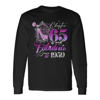 Chapter 65 Fabulous Since 1959 65Th Birthday Queen Diamond Long Sleeve T-Shirt - Monsterry UK