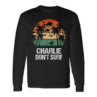 Charlie Dont Surf Helicopter Beach Vietnam Surfer Langarmshirts - Seseable