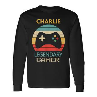 Charlie Name Personalised Legendary Gamer Long Sleeve T-Shirt - Seseable