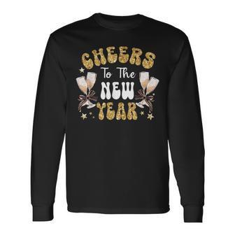 Cheers To The New Year 2024 Champagne Happy New Year 2024 Long Sleeve T-Shirt - Seseable
