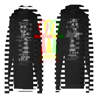 Chemise Historique Du Mois Noir Croix Ankh Afrique Rasta T-shirt à manches longues - Cadeauxyz