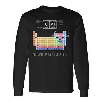Chemistry Cat Periodic Table Of Elements Long Sleeve T-Shirt - Seseable