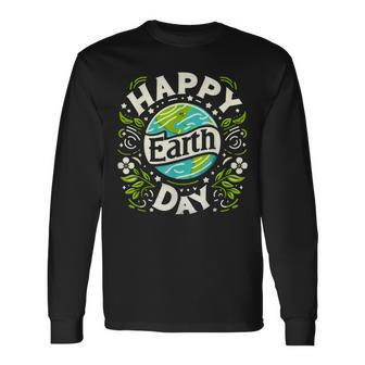 Cherish Our Earth Happy Earth Day Long Sleeve T-Shirt | Mazezy