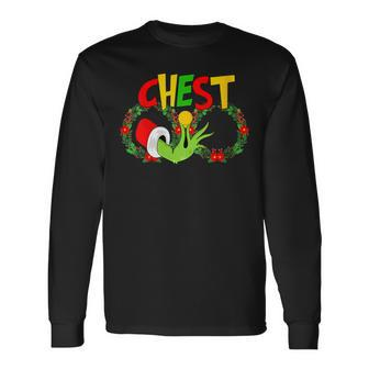 Chest Nuts Christmas T Matching Couple Chestnuts Santa Long Sleeve T-Shirt - Seseable