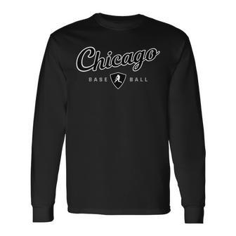 Chicago City Baseball Retro Vintage Long Sleeve T-Shirt - Thegiftio UK