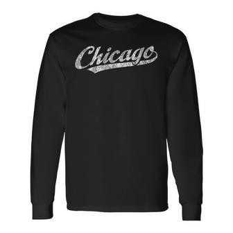 Chicago Illinois Il Vintage Sports Retro Long Sleeve T-Shirt - Monsterry AU