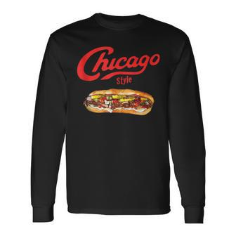 Chicago Italian Beef Sandwich Food Love Long Sleeve T-Shirt - Monsterry AU