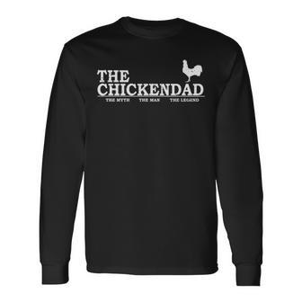 The Chicken Dad Pet Lover Father's Day Cute Long Sleeve T-Shirt | Mazezy