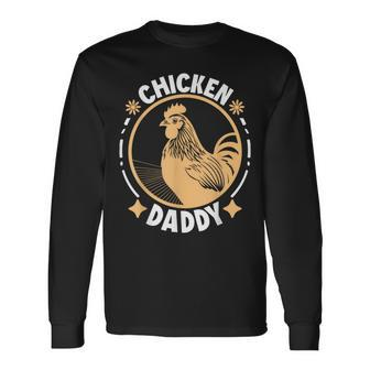 Chicken Daddy Vintage Rooster For Dad Farmer Fathers Day Long Sleeve T-Shirt - Seseable