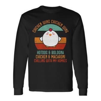 Chicken Wing Chicken Wing Song Lyric Hot Dog Bologna T Long Sleeve T-Shirt | Mazezy