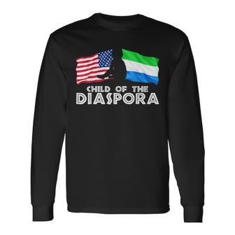 Child Of The Diaspora America Sierra Leone Ados Long Sleeve T-Shirt - Monsterry AU