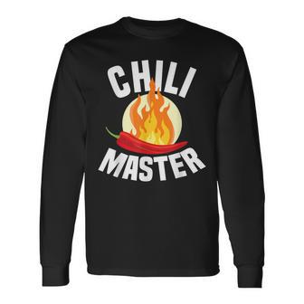 Chili Master Chilli Scharf Essen Geschenk Scoville Pepperoni Langarmshirts - Seseable