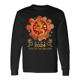 Chinese New Year 2024 Year Of The Dragon Happy New Year 2024 Long Sleeve T-Shirt | Mazezy