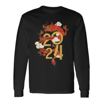 Chinese New Year 2024 Year Of The Dragon Lunar New Year 2024 Long Sleeve T-Shirt | Mazezy