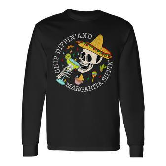 Chip Dippin And Margarita Sippin Cinco De Mayo Drinking Long Sleeve T-Shirt - Monsterry DE