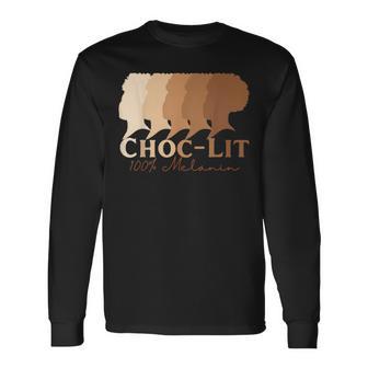 Choc-Lit 100 Melanin Black Pride History Bhm Ethnic Long Sleeve T-Shirt - Monsterry UK