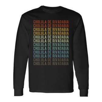 Cholula De Rivadabia City Mexico Retro Long Sleeve T-Shirt - Monsterry DE